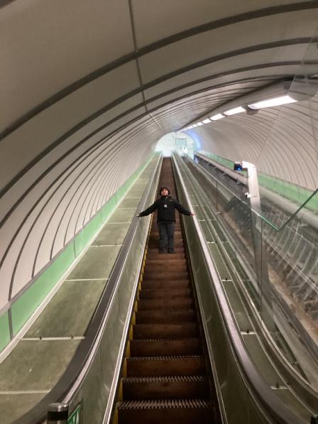 a snap shot of the river tyne: Journey clients visit the tyne pedestrian tunnel